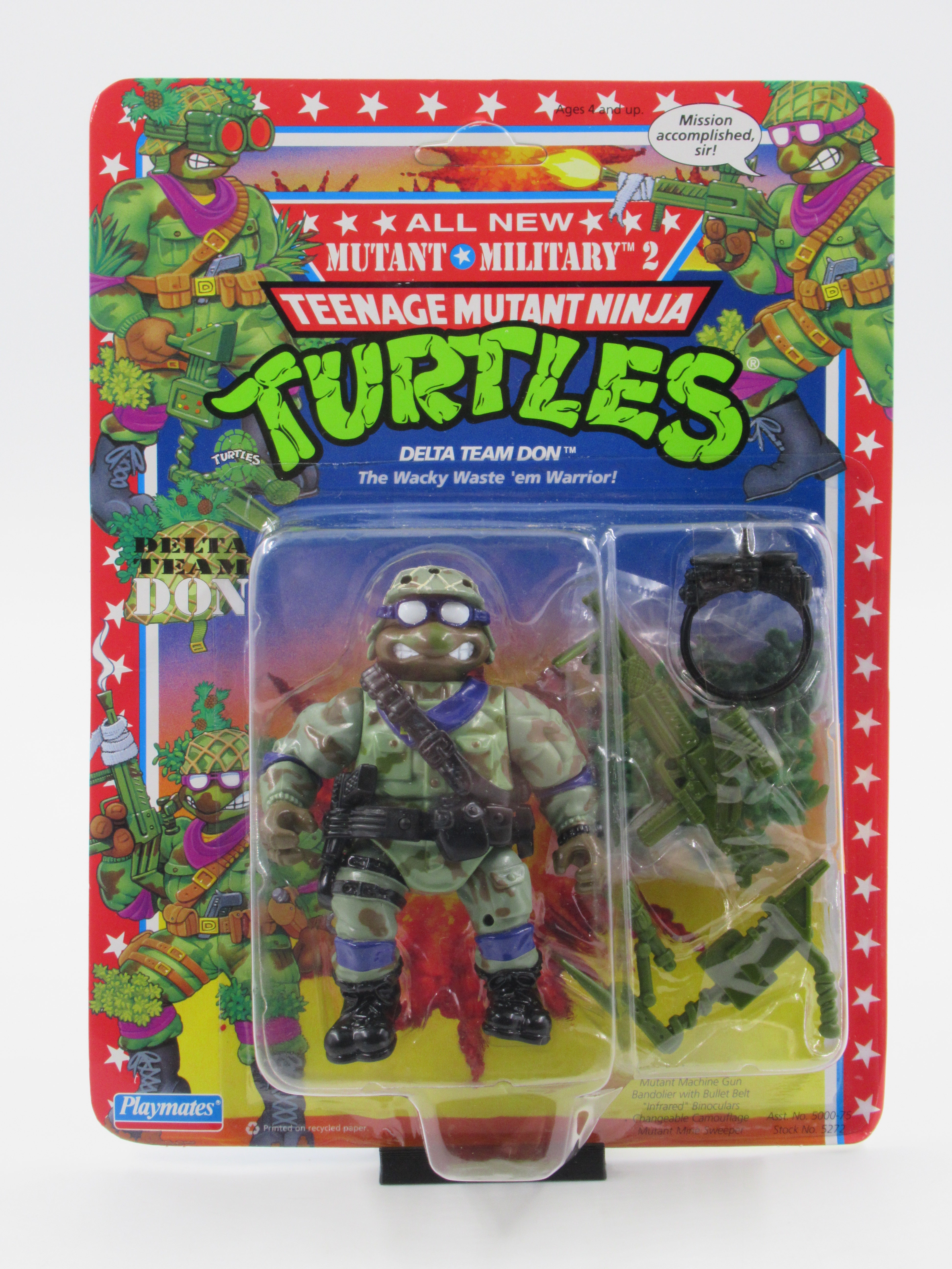 Teenage Mutant Ninja Turtles Delta Team Don Mutant Military II 4.5" Figure TMNTs - Playmates (1992)